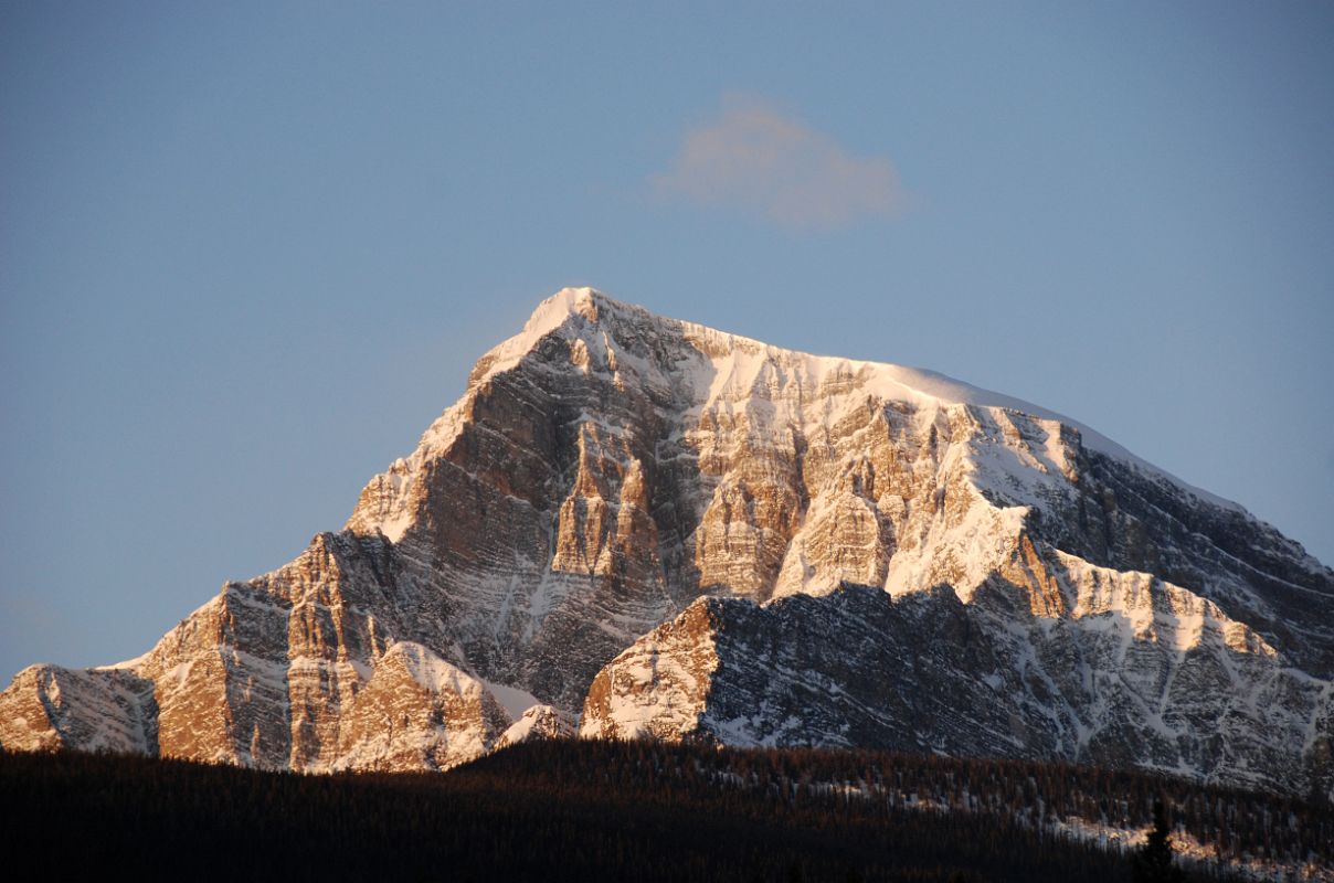 43 Storm Mountain Close Up Morning From Trans Canada Highway At Highway 93 Junction Driving Between Banff And Lake Louise in Winter